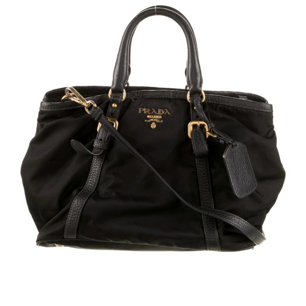 Prada Leather-Trim Tessuto Handle Bag - Picture 4 of 7